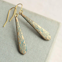 Turquoise Patina Drop Earrings