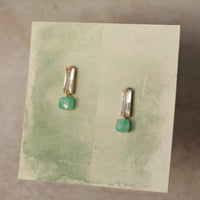 Turquoise Amazonite Cube Earrings