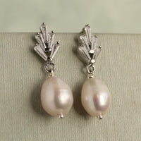 Crystal Chrysler Freshwater Pearl Drop Earrings