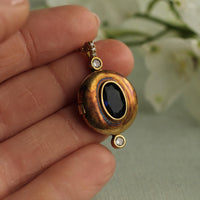 Art Deco Ruby Red Locket Necklace
