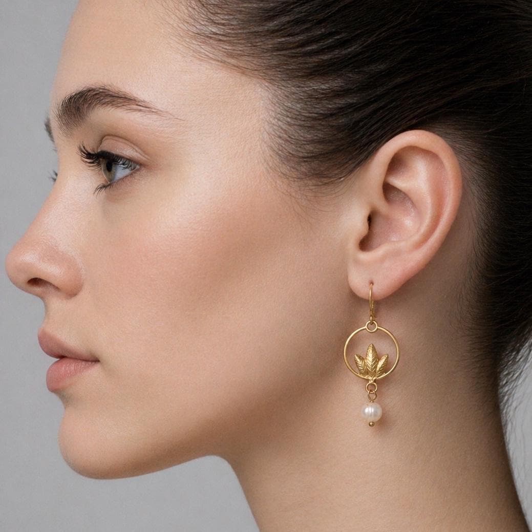 Lotus Pearl Earrings