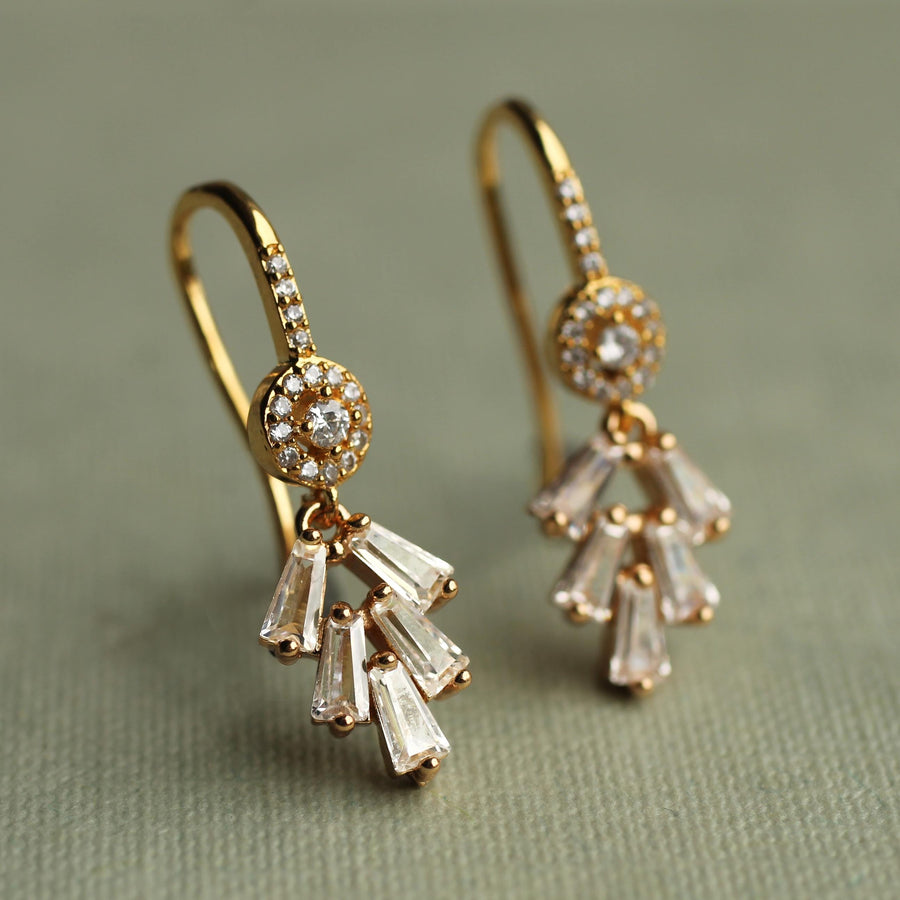 Art Deco Crystal Orbit Drop Earrings