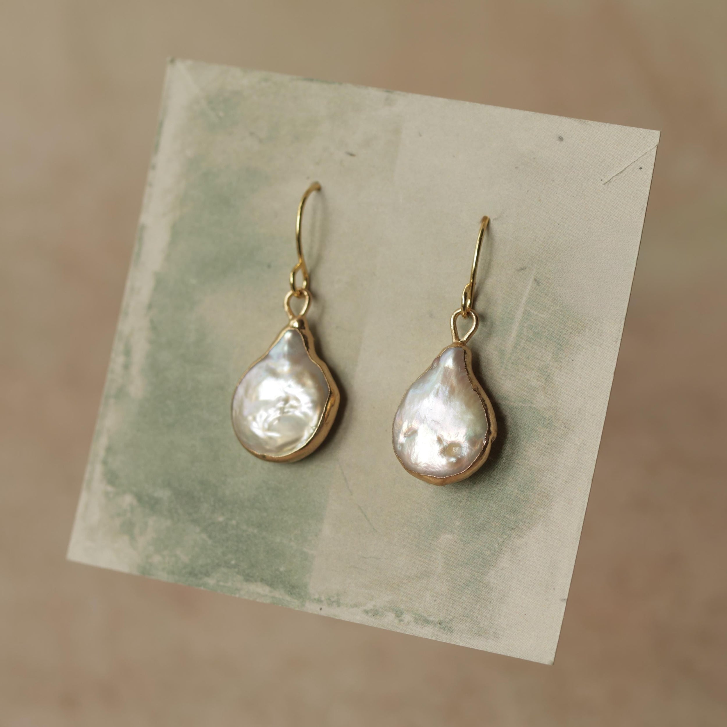 Freshwater Pearl Baroque Teardrop Earrings