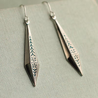 Silver Floral Sprig Earrings