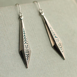 Silver Floral Sprig Earrings