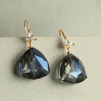 Labradorite Navy Blue Art Deco Earrings
