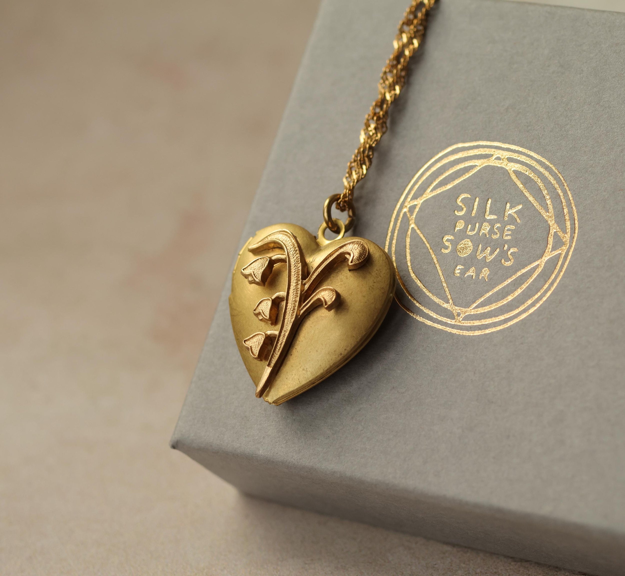 Lily of the Valley Heart Locket