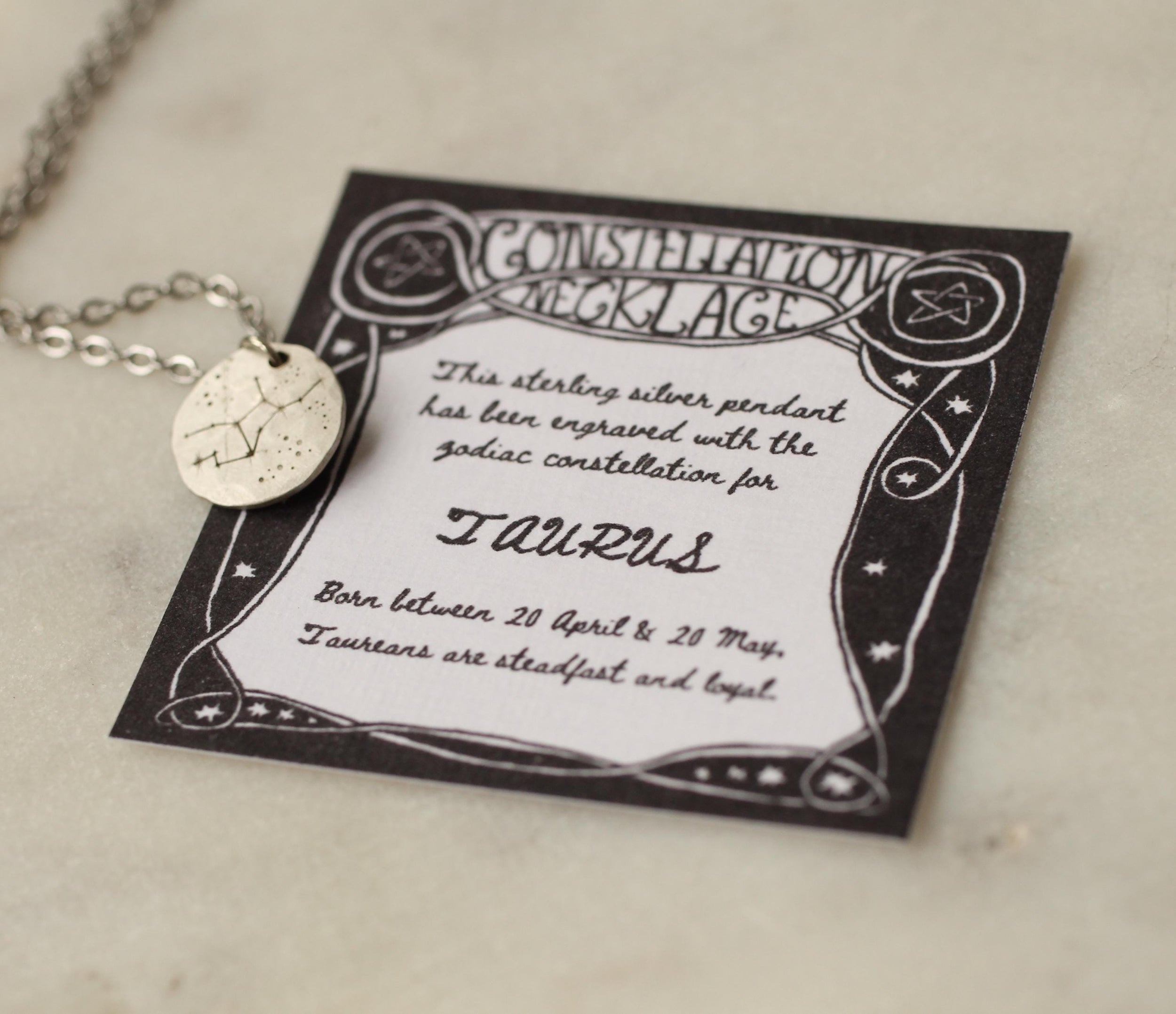 Sterling Silver Zodiac Constellation Necklace