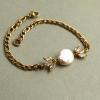 Freshwater Pearl Flower Girl Bracelet