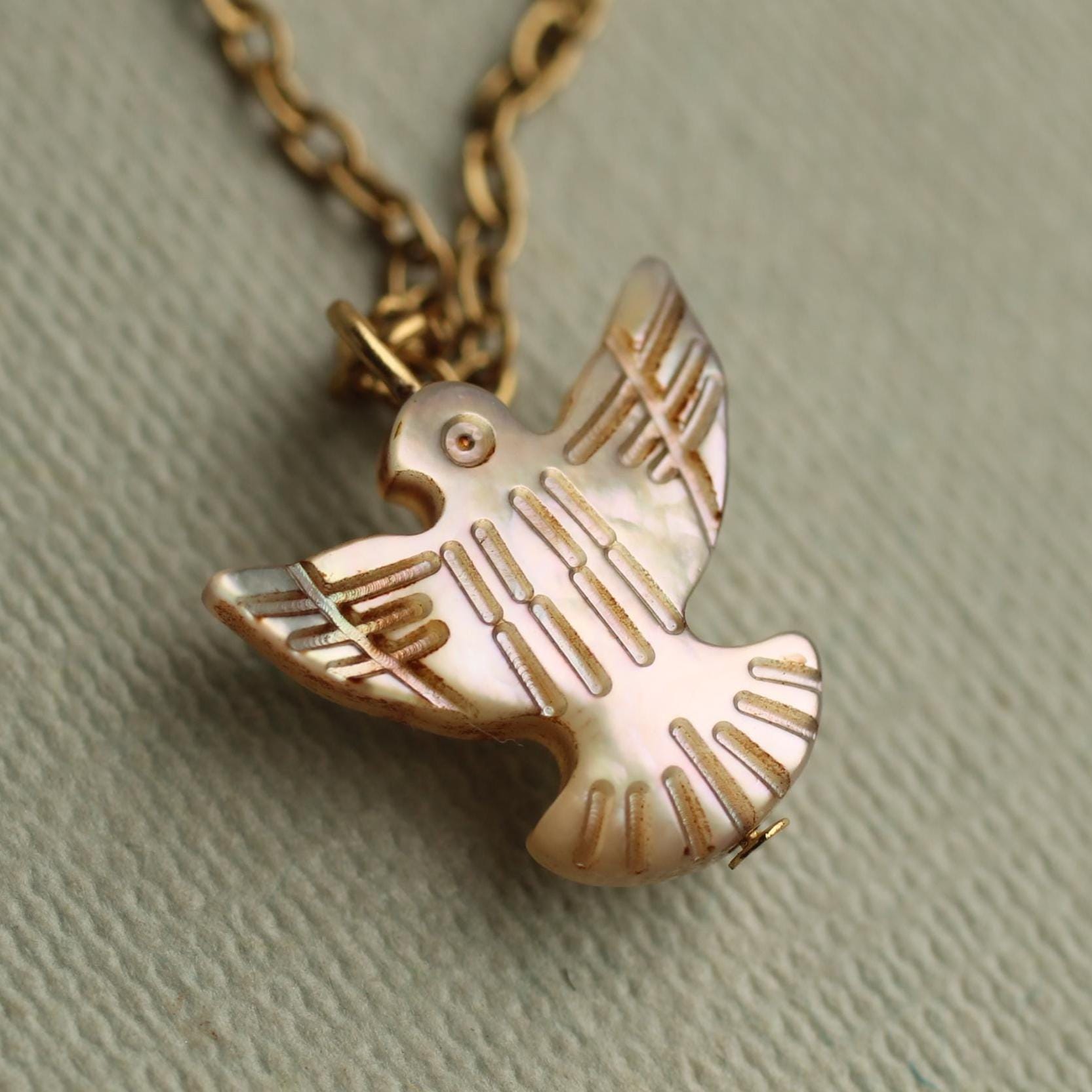 Pearl Bird Dove Necklace