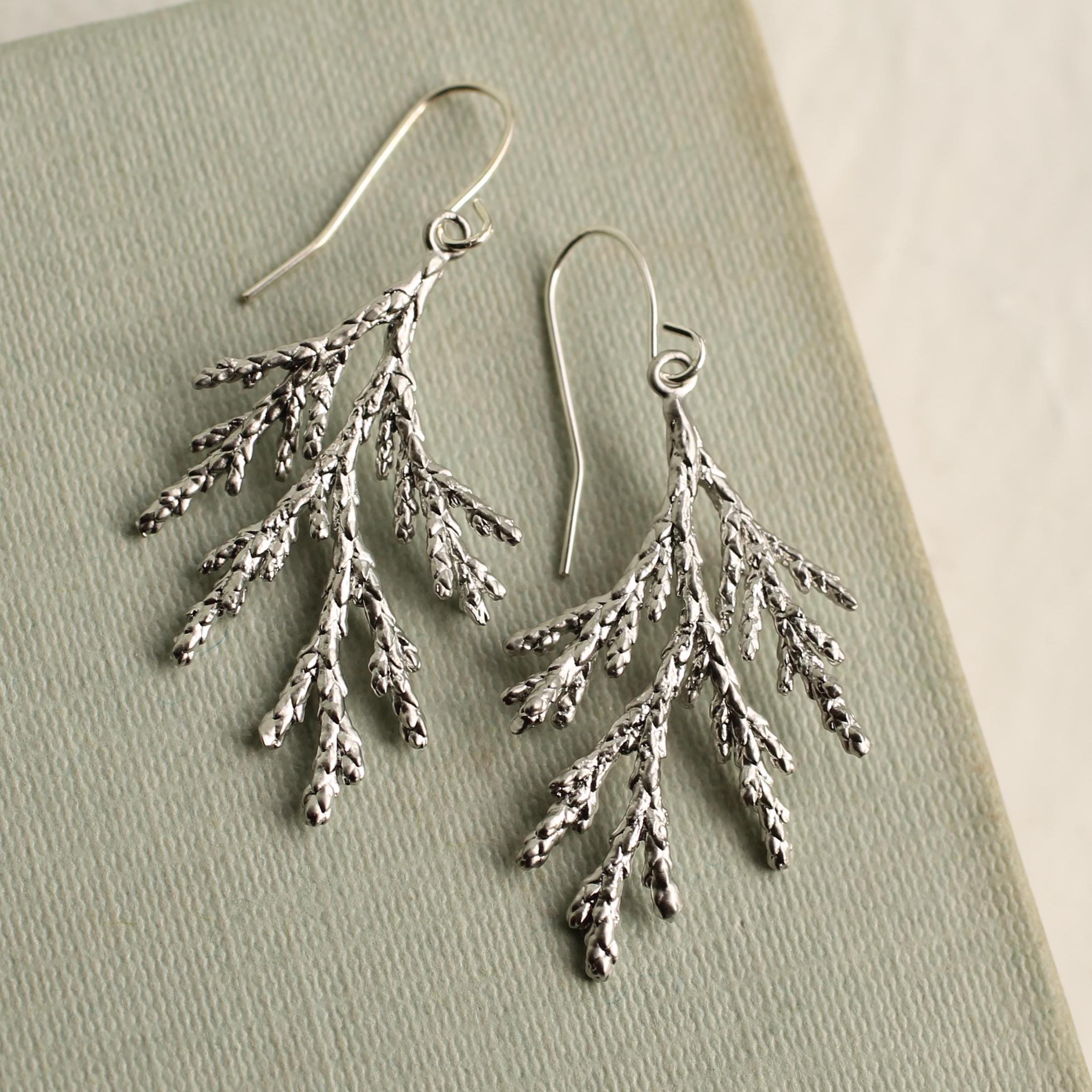 Conifer Branch Botanical Earrings