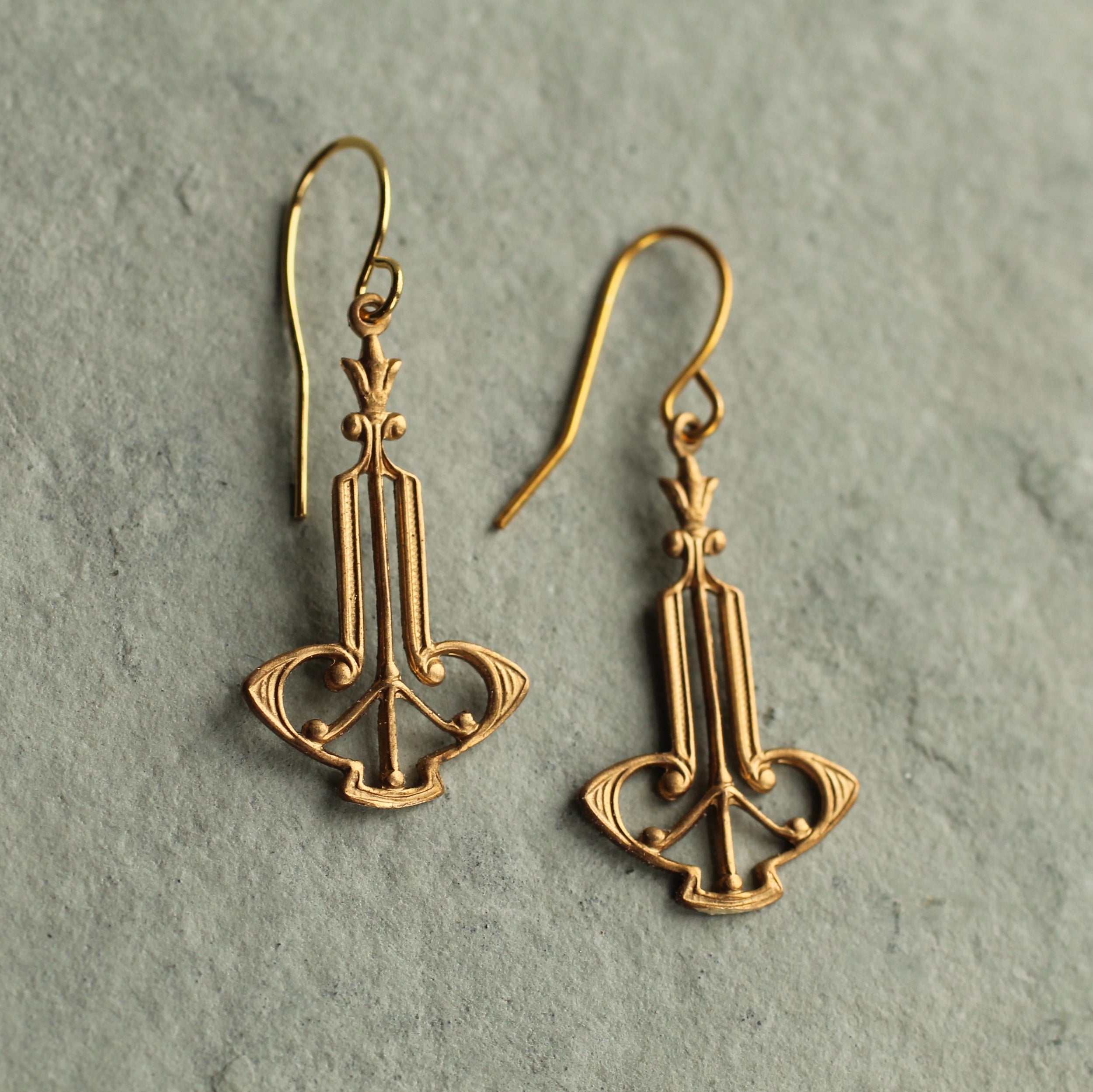 Art Nouveau Harp Earrings
