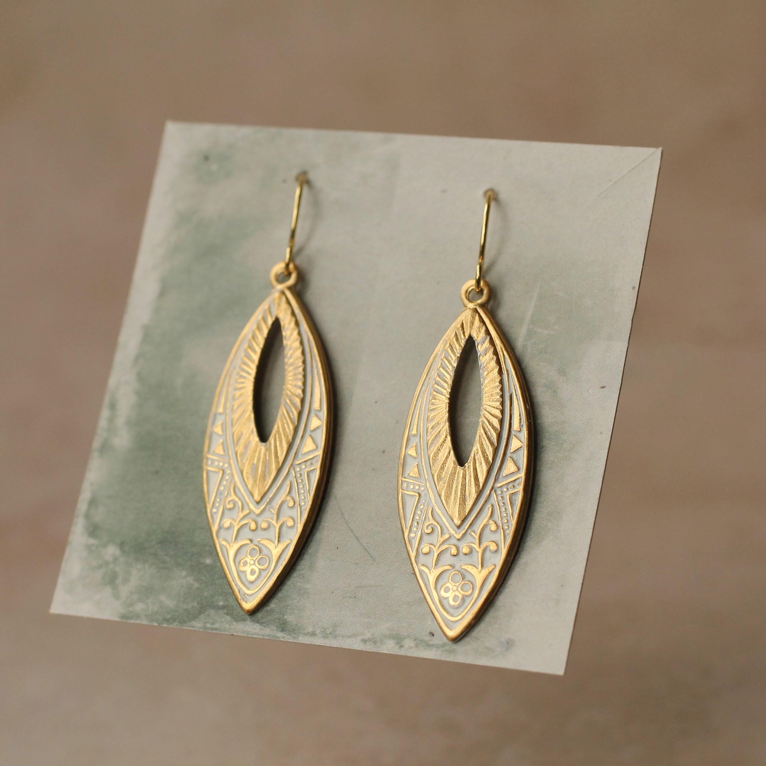 Aztec Navette Earrings