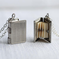 Silver Stripe Book Locket