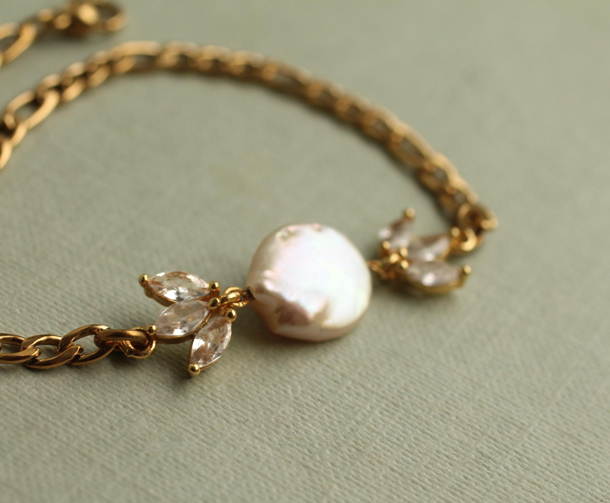 Freshwater Pearl Flower Girl Bracelet