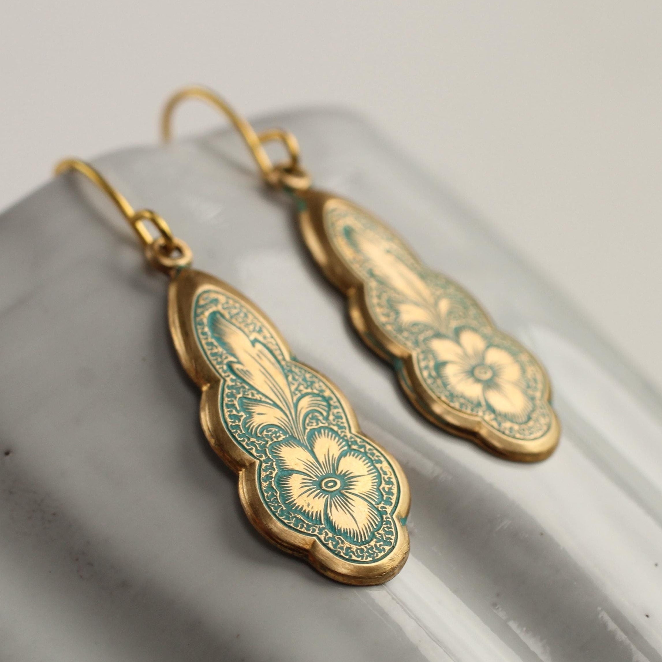 Silver Victorian Floral Earrings