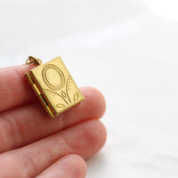 Flower Book Locket Necklace