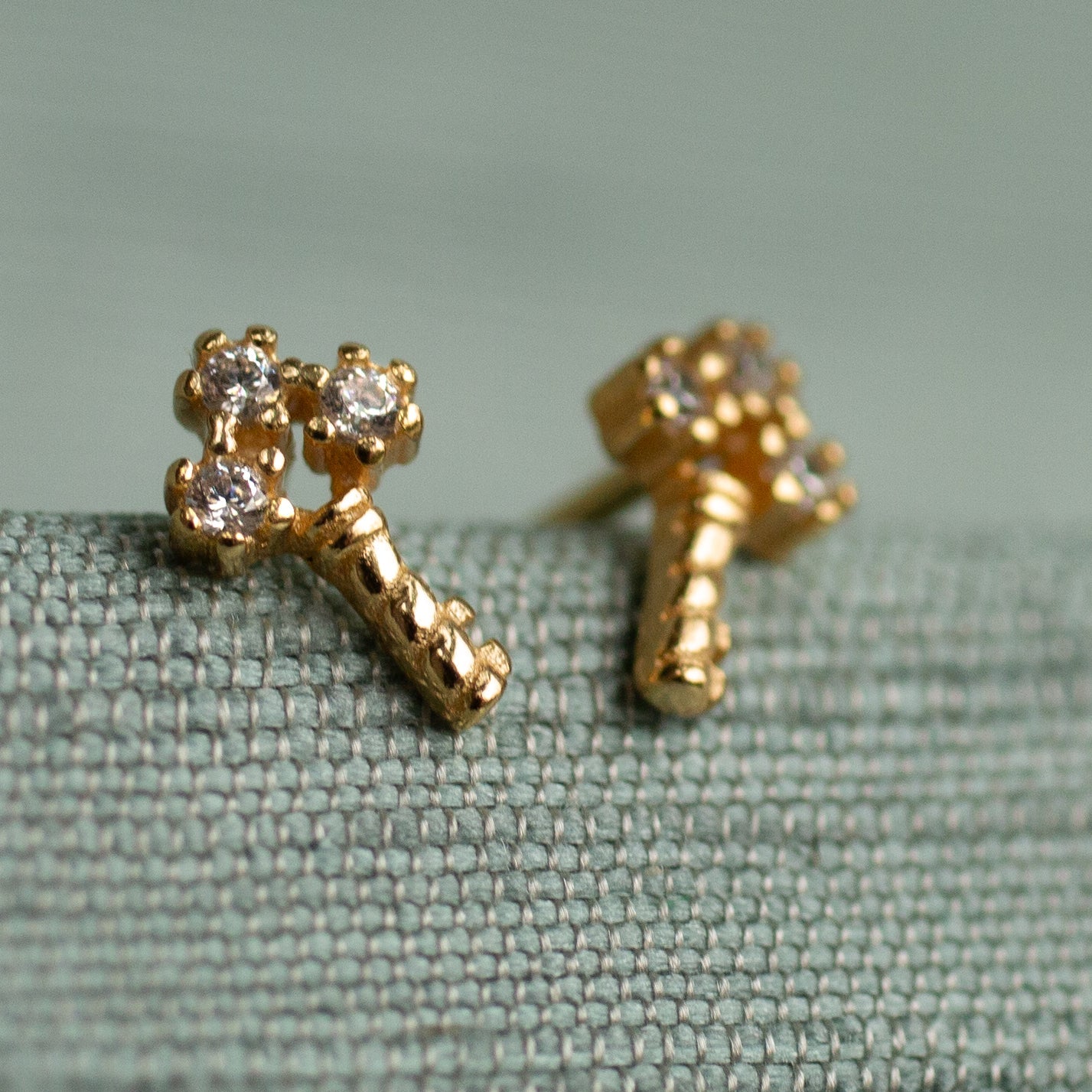Tiny Key Stud Earrings
